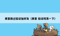 黑客跳过验证加好友（黑客 验证码发一下）