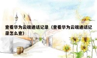查看华为云端通话记录（查看华为云端通话记录怎么查）