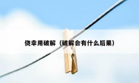 侥幸用破解（破解会有什么后果）