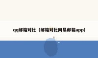 qq邮箱对比(邮箱对比网易邮箱app)