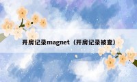 开房记录magnet（开房记录被查）