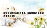 黑客帝国3全面解说电影（黑客帝国3全面解说电影下载）