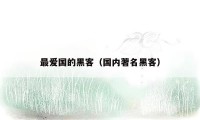 最爱国的黑客（国内著名黑客）