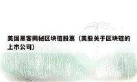 美国黑客揭秘区块链股票（美股关于区块链的上市公司）