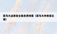 菜鸟大战黑客全集免费观看(菜鸟大神黑客比赛)