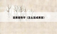 装黑客教学（怎么装成黑客）