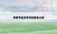 黑客专盗生死号的简单介绍