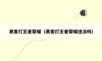 黑客打王者荣耀(黑客打王者荣耀违法吗)