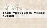 王思聪刘一宁聊天记录截图（孙一宁王思聪聊天记录截图）
