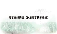 黑客赚钱资源（利用黑客技术赚钱）