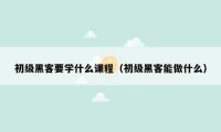 初级黑客要学什么课程（初级黑客能做什么）