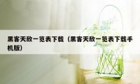 黑客天敌一览表下载(黑客天敌一览表下载手机版)