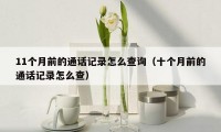 11个月前的通话记录怎么查询（十个月前的通话记录怎么查）