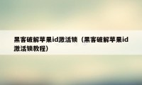 黑客破解苹果id激活锁（黑客破解苹果id激活锁教程）