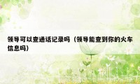 领导可以查通话记录吗（领导能查到你的火车信息吗）